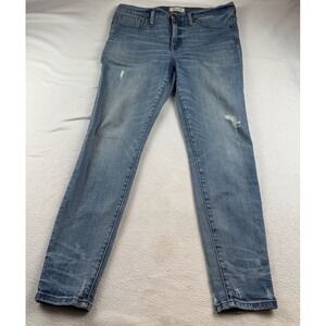 Madewell 9" High-Rise Skinny Jeans Blue Distressed Medium Wash Size 32 Women's